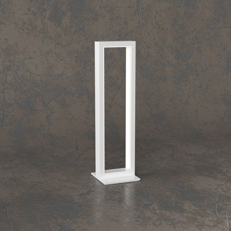foto del prodotto top light lampada scrivania ufficio moderna four squares alluminio bianco led 8w