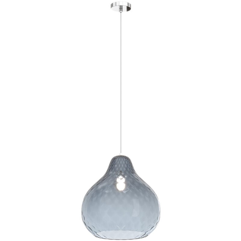 foto del prodotto top light lampadario contemporaneo dress metallo cromo vetro grande blu 1 luce e27