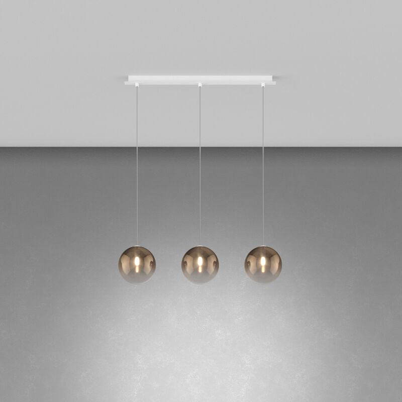 foto del prodotto top light lampadario contemporaneo eclipse metallo bianco vetro bronzo 3 luci g9