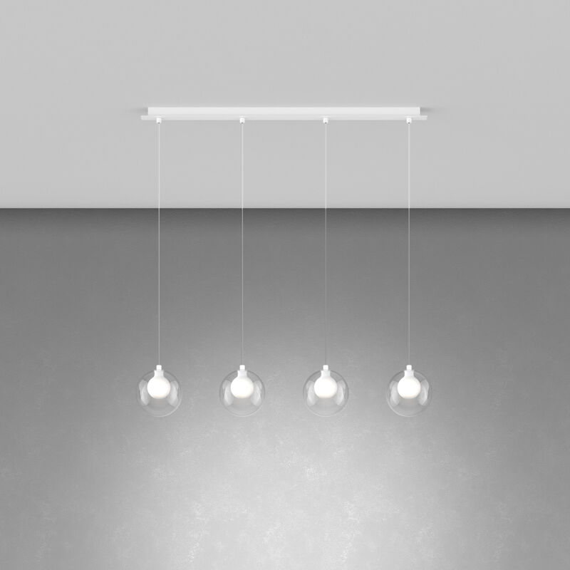 foto del prodotto top light lampadario contemporaneo inside metallo bianco vetro 4 luci g9