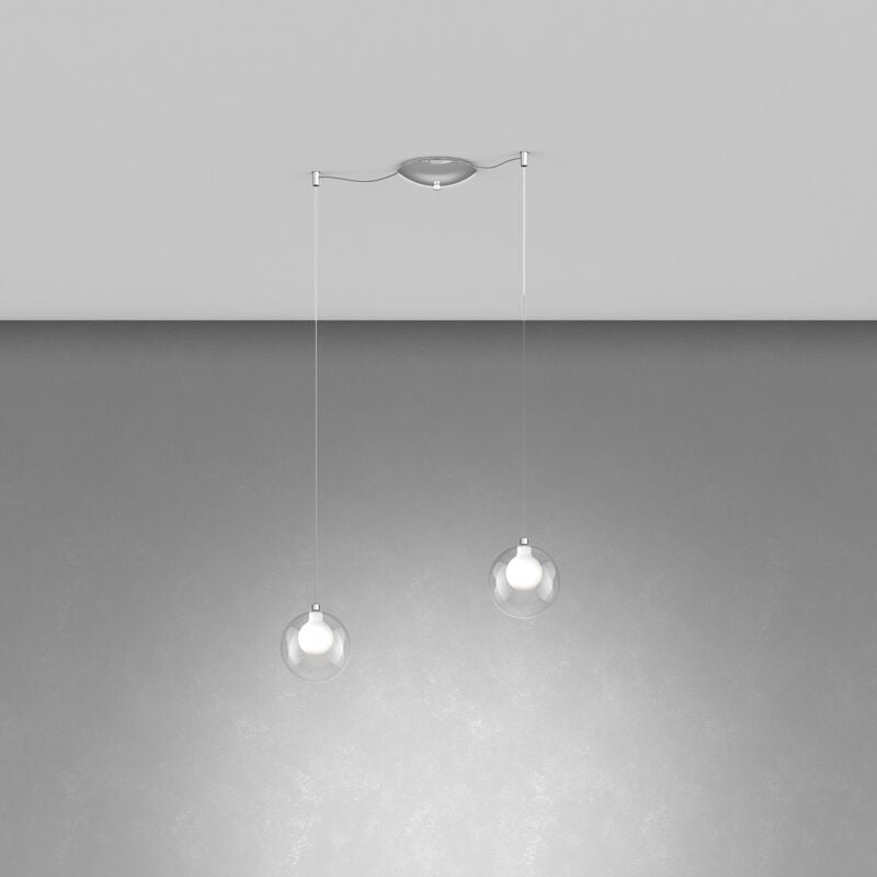foto del prodotto top light lampadario contemporaneo inside metallo cromo vetro bianco 2 luci g9