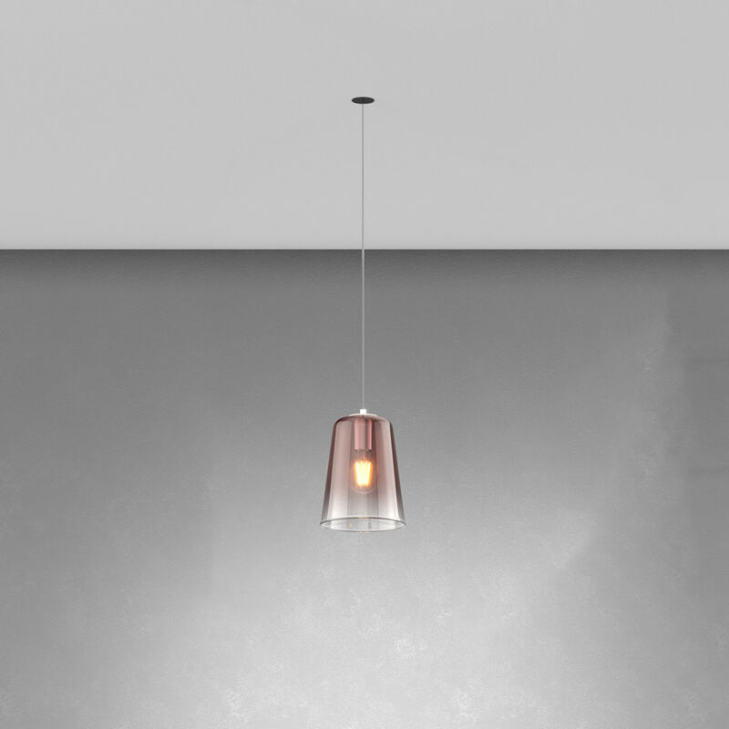 foto del prodotto top light lampadario contemporaneo shaded metallo nero vetro rame 1 luce e27