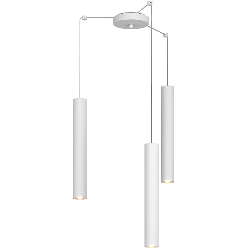 foto del prodotto top light lampadario industrial minimal xeana metallo bianco 3 luci gu10