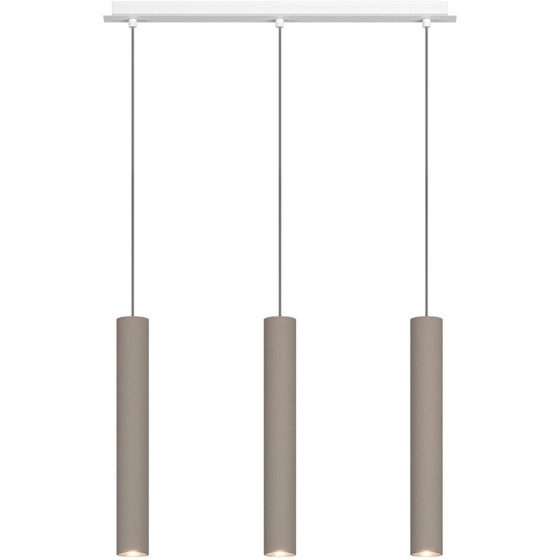 foto del prodotto top light lampadario industrial minimal xeana metallo bianco marrone 3 luci gu10