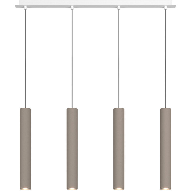 foto del prodotto top light lampadario industrial minimal xeana metallo bianco marrone 4 luci gu10