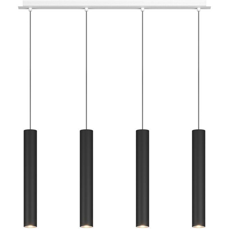 foto del prodotto top light lampadario industrial minimal xeana metallo bianco nero 4 luci gu10