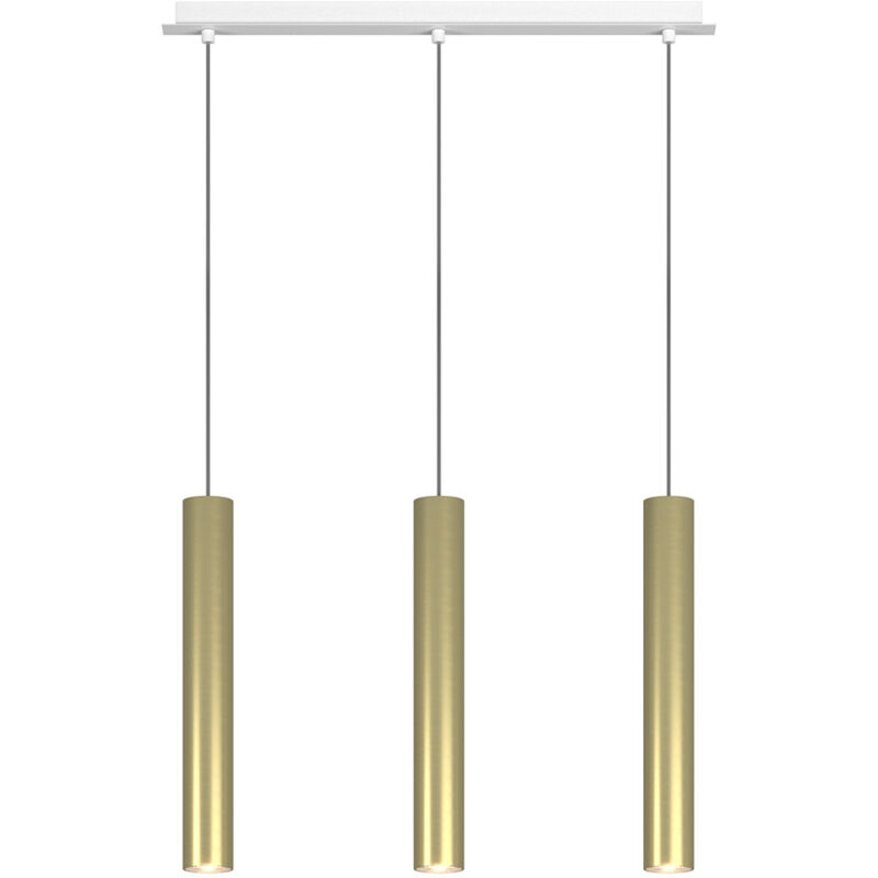foto del prodotto top light lampadario industrial minimal xeana metallo bianco ottone 3 luci gu10