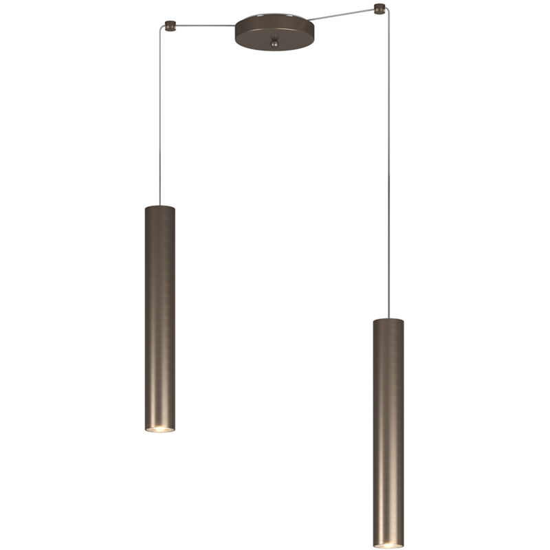 foto del prodotto top light lampadario industrial minimal xeana metallo bronzo 2 luci gu10