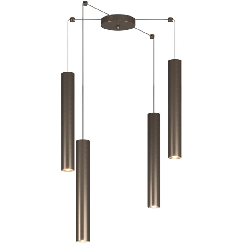foto del prodotto top light lampadario industrial minimal xeana metallo bronzo 4 luci gu10