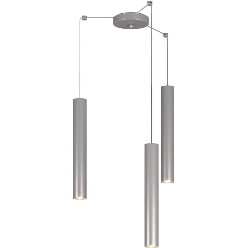 foto del prodotto top light lampadario industrial minimal xeana metallo grigio 3 luci gu10