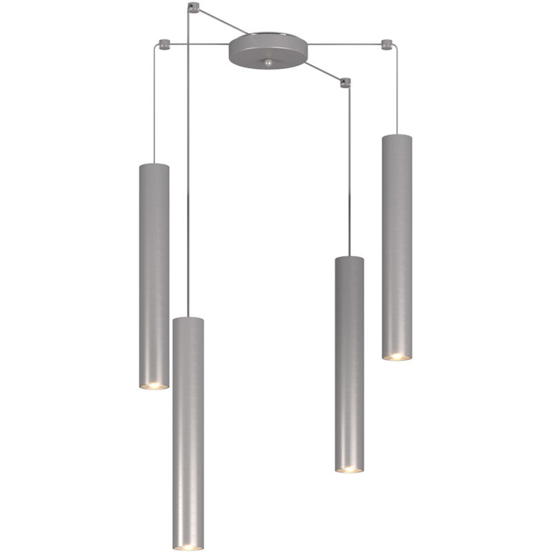 foto del prodotto top light lampadario industrial minimal xeana metallo grigio 4 luci gu10