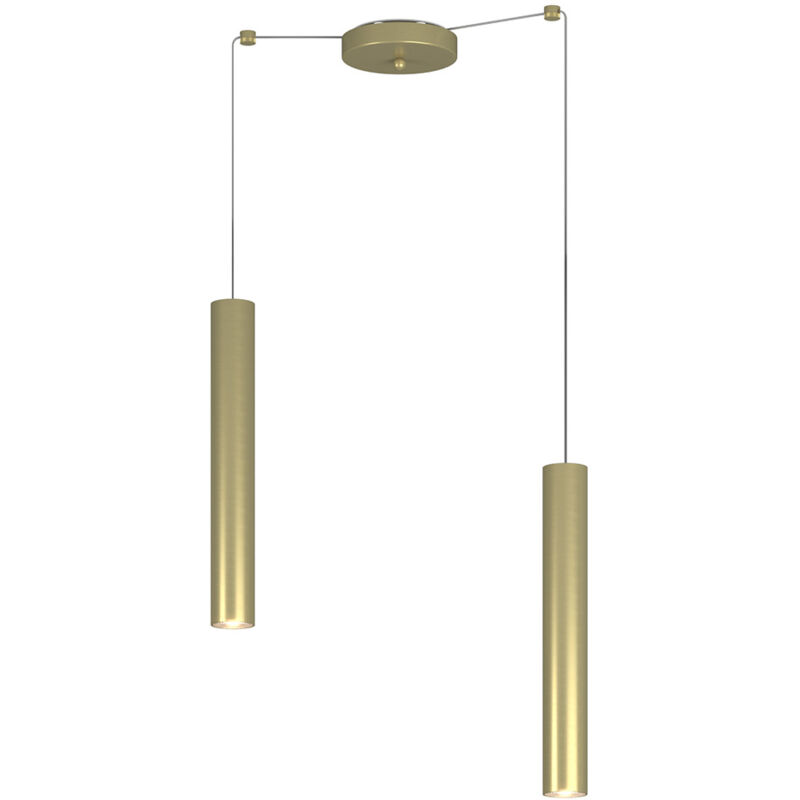 foto del prodotto top light lampadario industrial minimal xeana metallo ottone 2 luci gu10