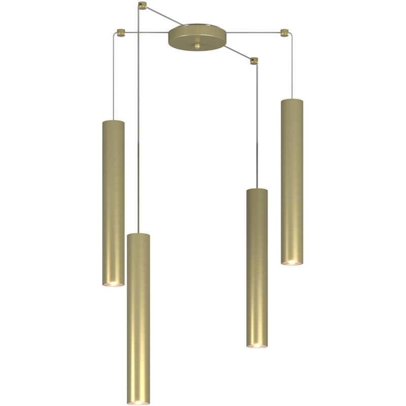 foto del prodotto top light lampadario industrial minimal xeana metallo ottone 4 luci gu10