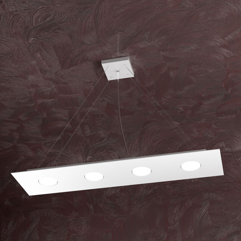 foto del prodotto top light lampadario moderno rettangolare area metallo bianco 4 luci gx53
