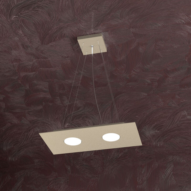 foto del prodotto top light lampadario moderno rettangolare area metallo sabbia 2 luci gx53