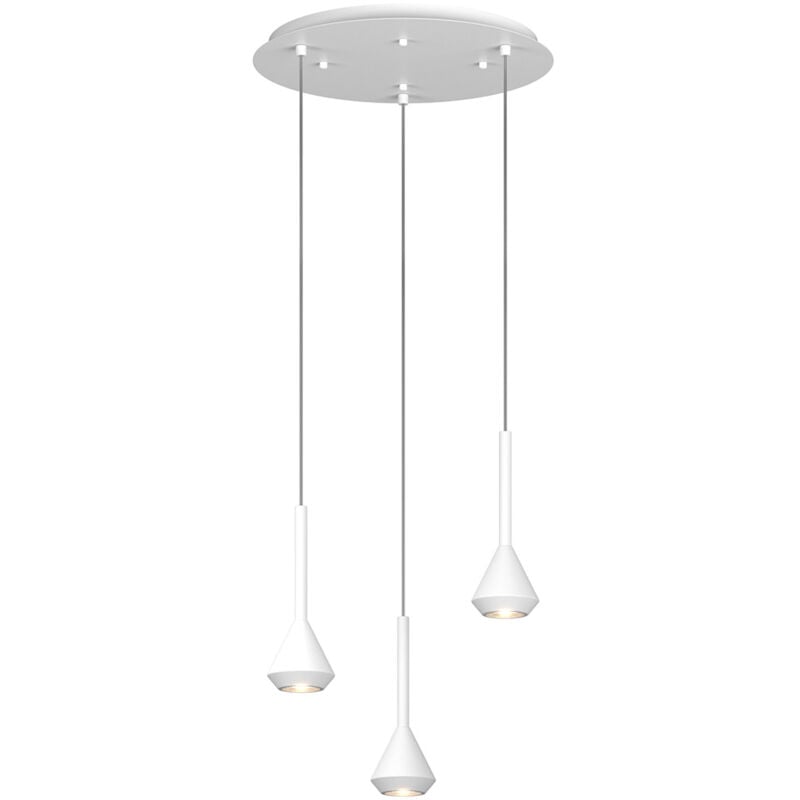 foto del prodotto top light lampadario moderno tondo aygo metallo bianco 3 luci gu10