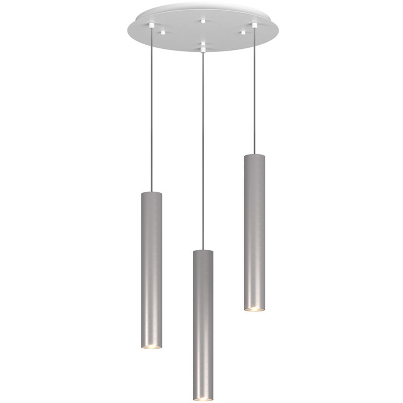 foto del prodotto top light lampadario tondo industrial minimal xeana metallo bianco alluminio 3 luci gu10