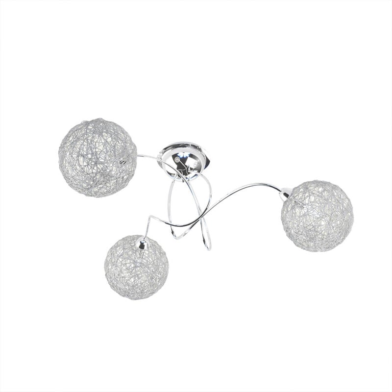 foto del prodotto top light plafoniera contemp willow metallo cromo diffusore alluminio 3 luci g9