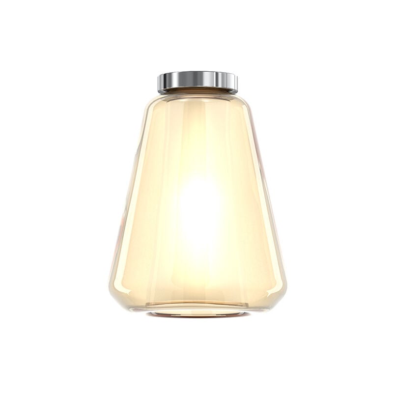 foto del prodotto top light plafoniera contemporanea double skin gamma metallo cromo vetro ambra 1 luce e27