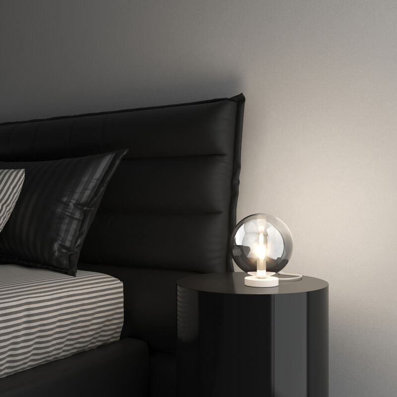 foto del prodotto top light plafoniera contemporanea eclipse metallo bianco vetro trasp 1 luce g9