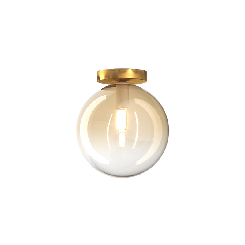 foto del prodotto top light plafoniera contemporanea eclipse metallo ottone satinato vetro ambra 1 luce g9