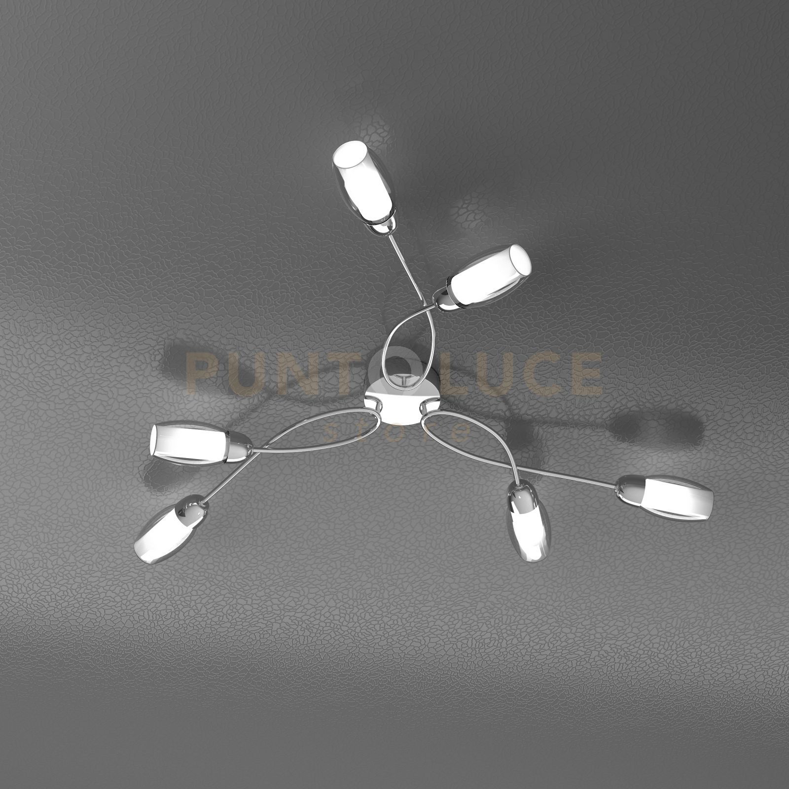 foto del prodotto top light plafoniera contemporanea feeling net metallo cromo vetro trasparente 6 luci g9