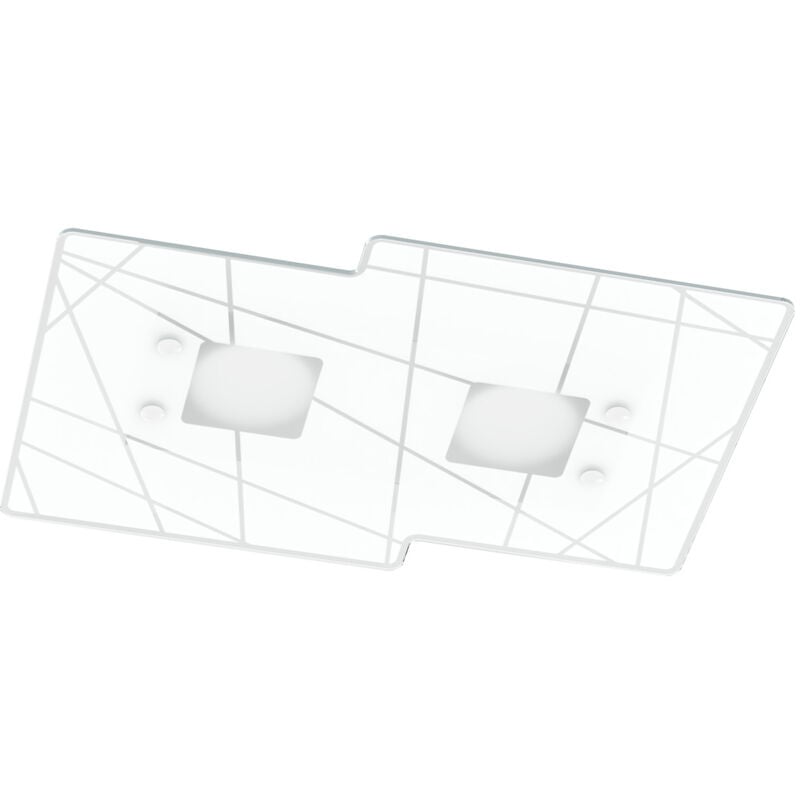 foto del prodotto top light plafoniera contemporanea focus metallo bianco vetro 2 luci gx53