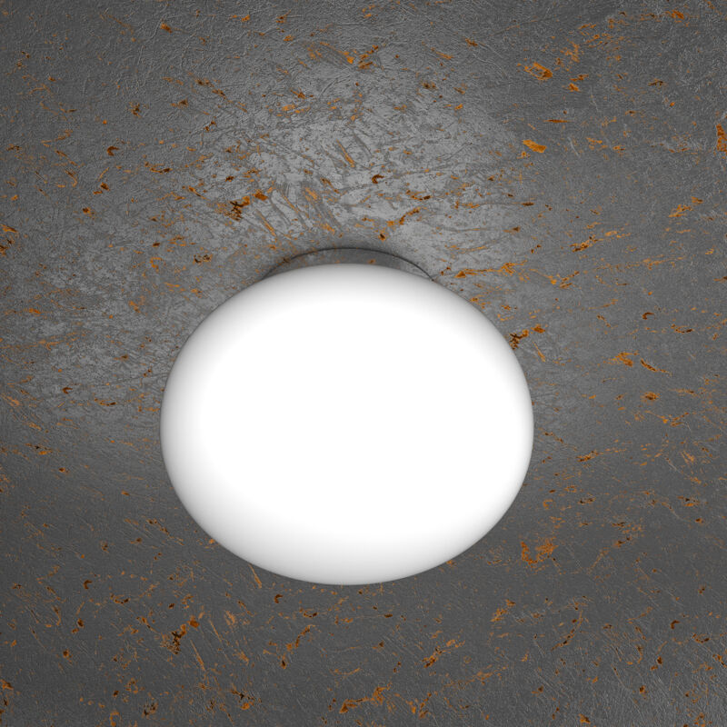 foto del prodotto top-light - plafoniera contemporanea soft metallo cromo vetro acidato opaco 1 luce e27 28cm