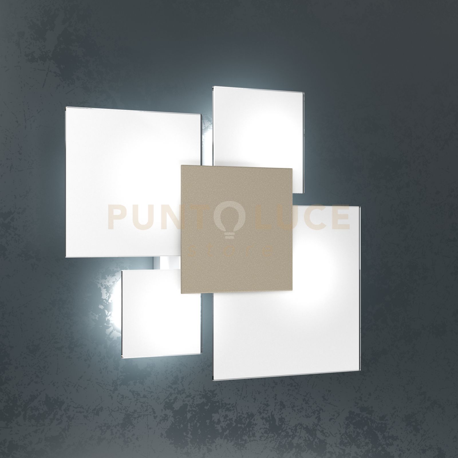 foto del prodotto top light plafoniera contemporanea upgrade metallo sabbia e vetro 4 luci e27 46cm