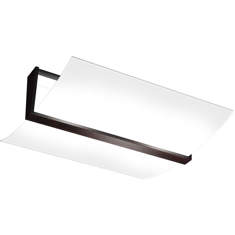 foto del prodotto top light plafoniera contemporanea wood metallo neroweng vetro bianco 2 luci e27 43cm
