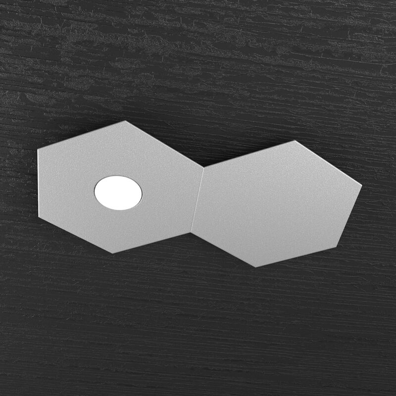 immagine 0 del prodotto top light plafoniera industrial minimal 2 moduli hexagon metallo grigio 1 luce led 12w