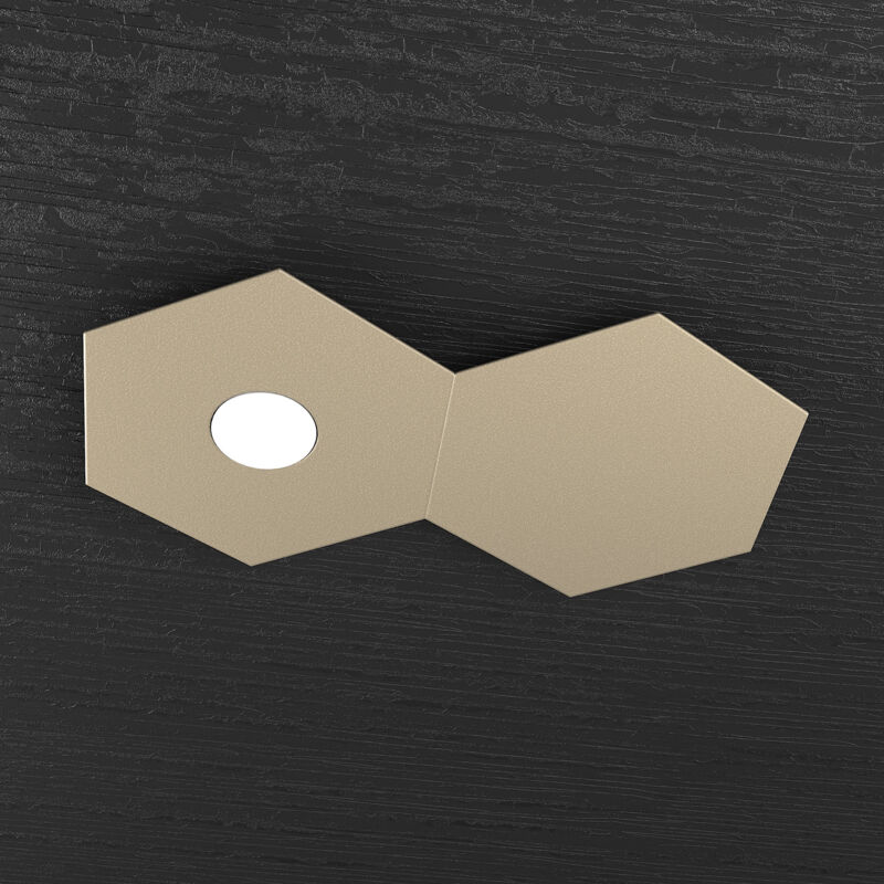 foto del prodotto top light plafoniera industrial minimal 2 moduli hexagon metallo sabbia 1 luce led 12w