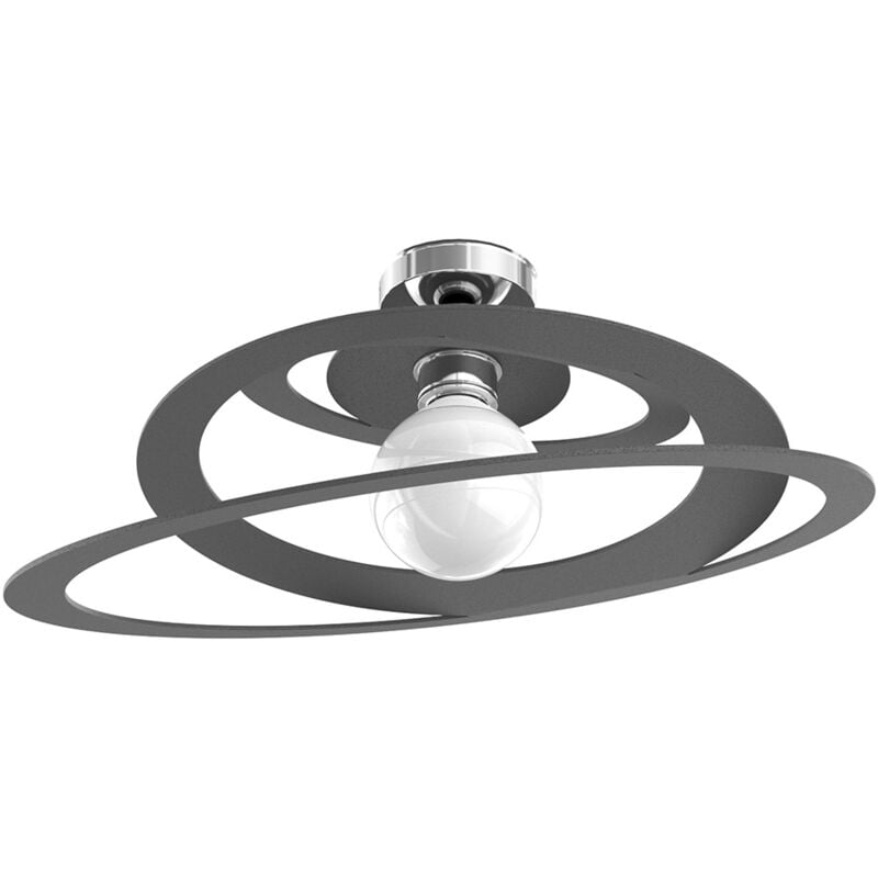 foto del prodotto top light plafoniera industrial minimal bungee metallo antracite 1 luce e27 d50cm