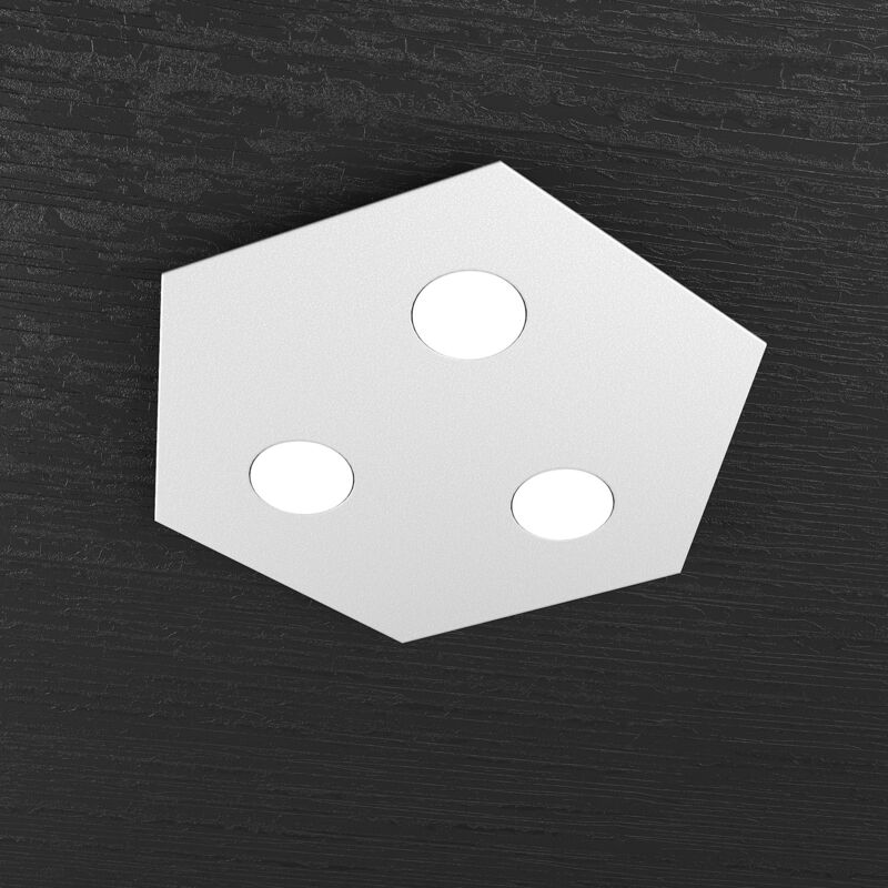 foto del prodotto top light plafoniera industrial minimal esagonale hexagon metallo grigio 3 luci led 12x3w