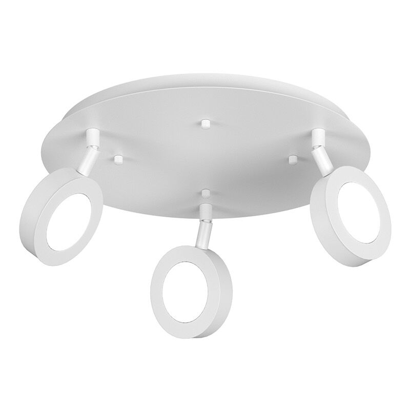 foto del prodotto top light plafoniera industrial minimal tonda ryan metallo bianco 3 luci gx53
