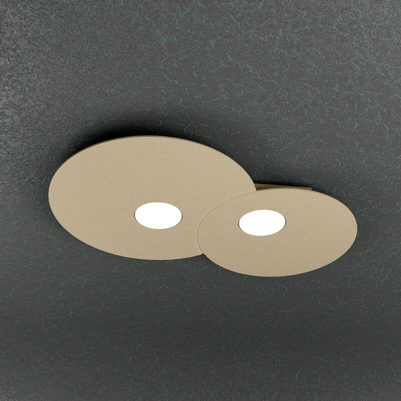 foto del prodotto top light plafoniera moderna cloud metallo sabbia 2 luci gx53