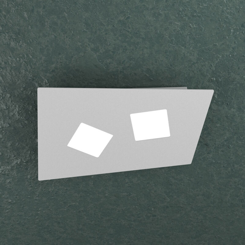 foto del prodotto top light plafoniera moderna note metallo grigio 2 luci gx53 35cm
