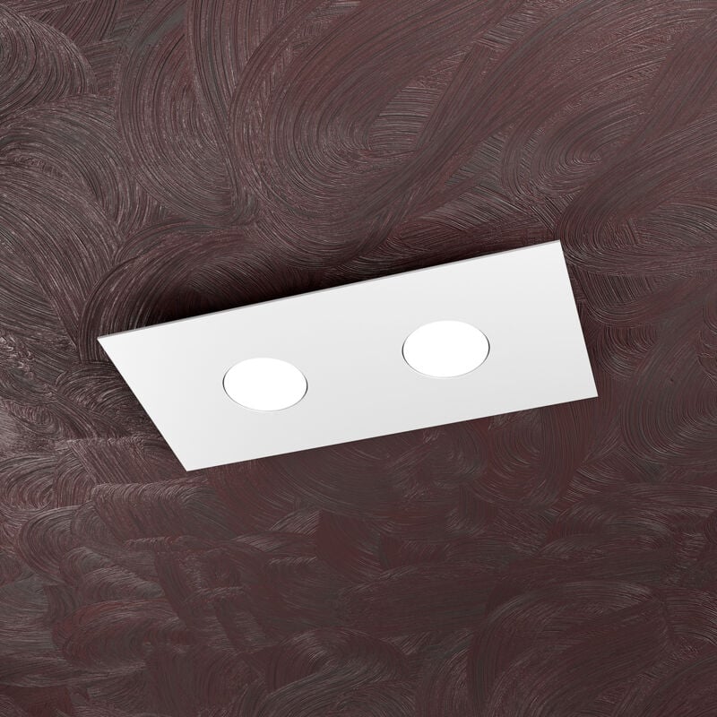 foto del prodotto top light plafoniera moderna rettangolare area metallo bianco 2 luci gx53