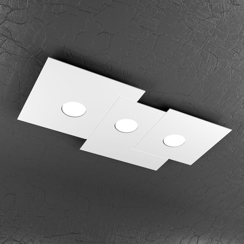 foto del prodotto top light plafoniera moderna rettangolare plate metallo bianco 3 luci gx53