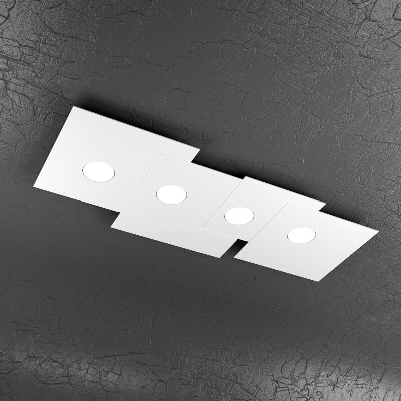 foto del prodotto top light plafoniera moderna rettangolare plate metallo bianco 4 luci gx53