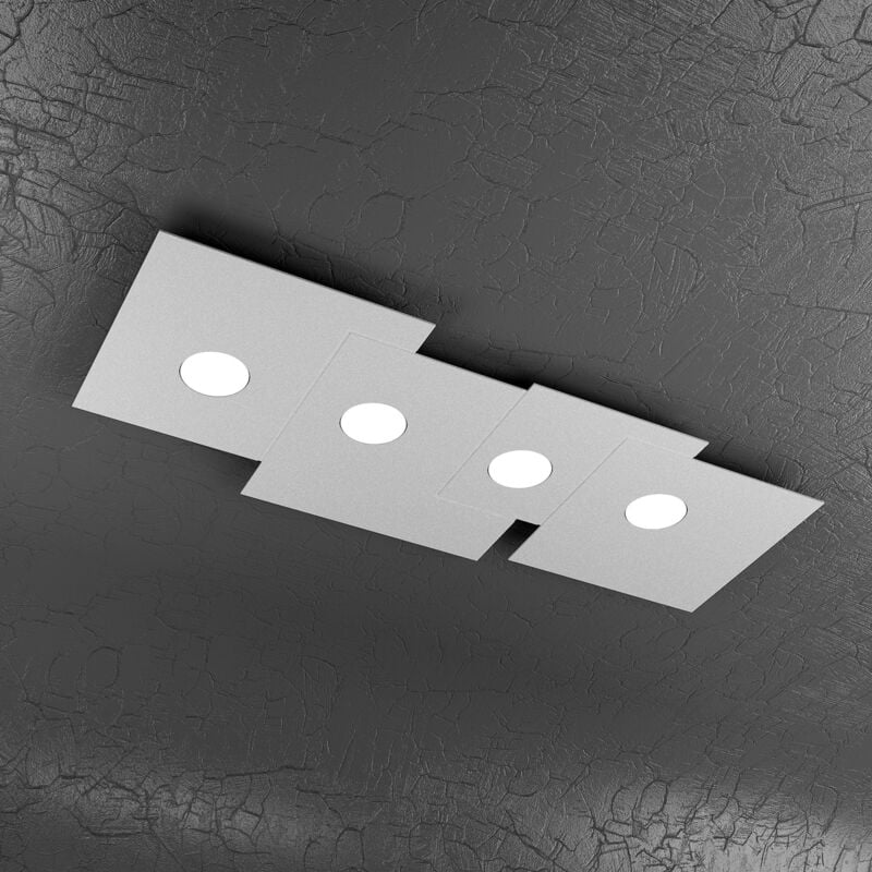 foto del prodotto top light plafoniera moderna rettangolare plate metallo grigio 4 luci gx53