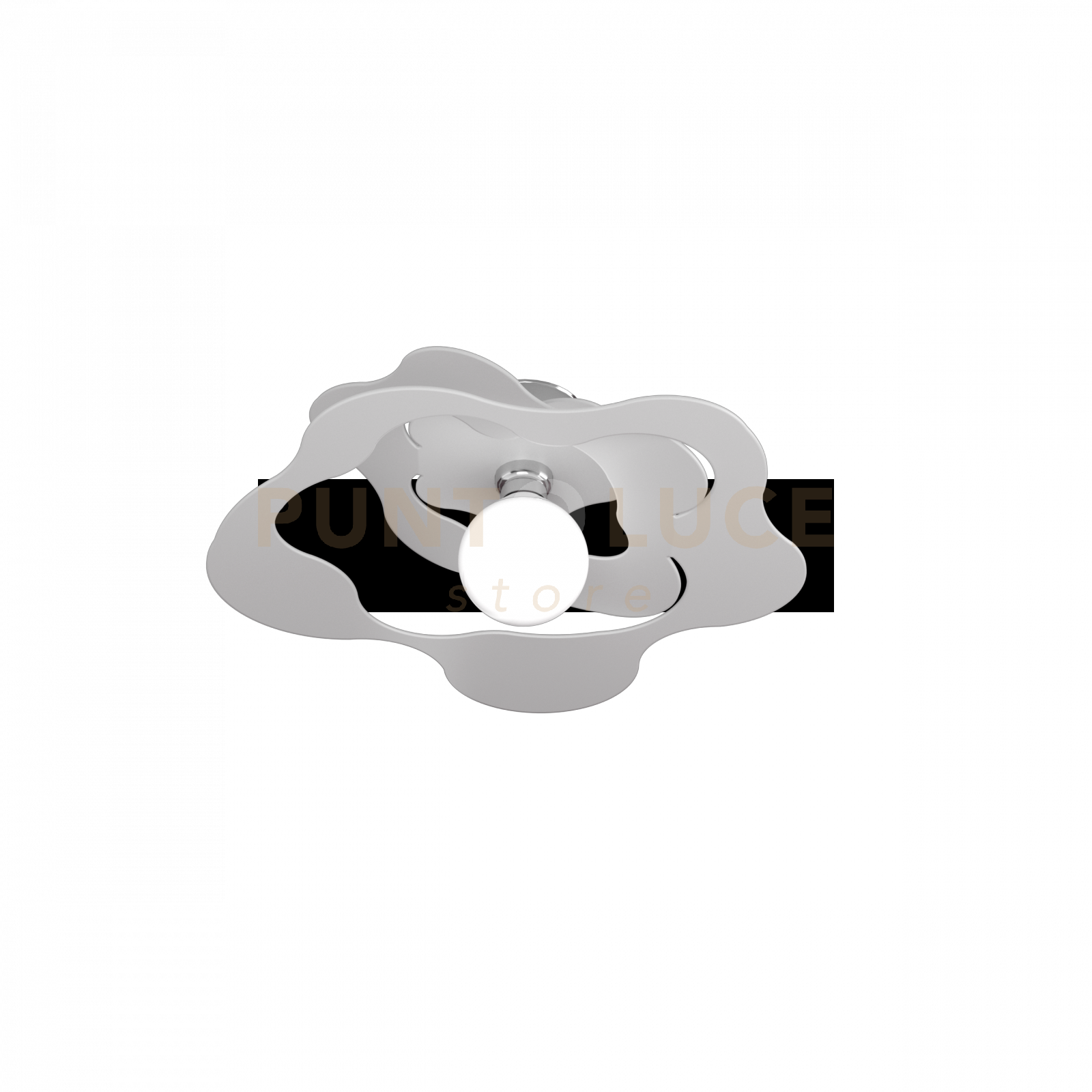 foto del prodotto top light plafoniera moderna ripples metallo bianco 1 luce e27 d.50cm