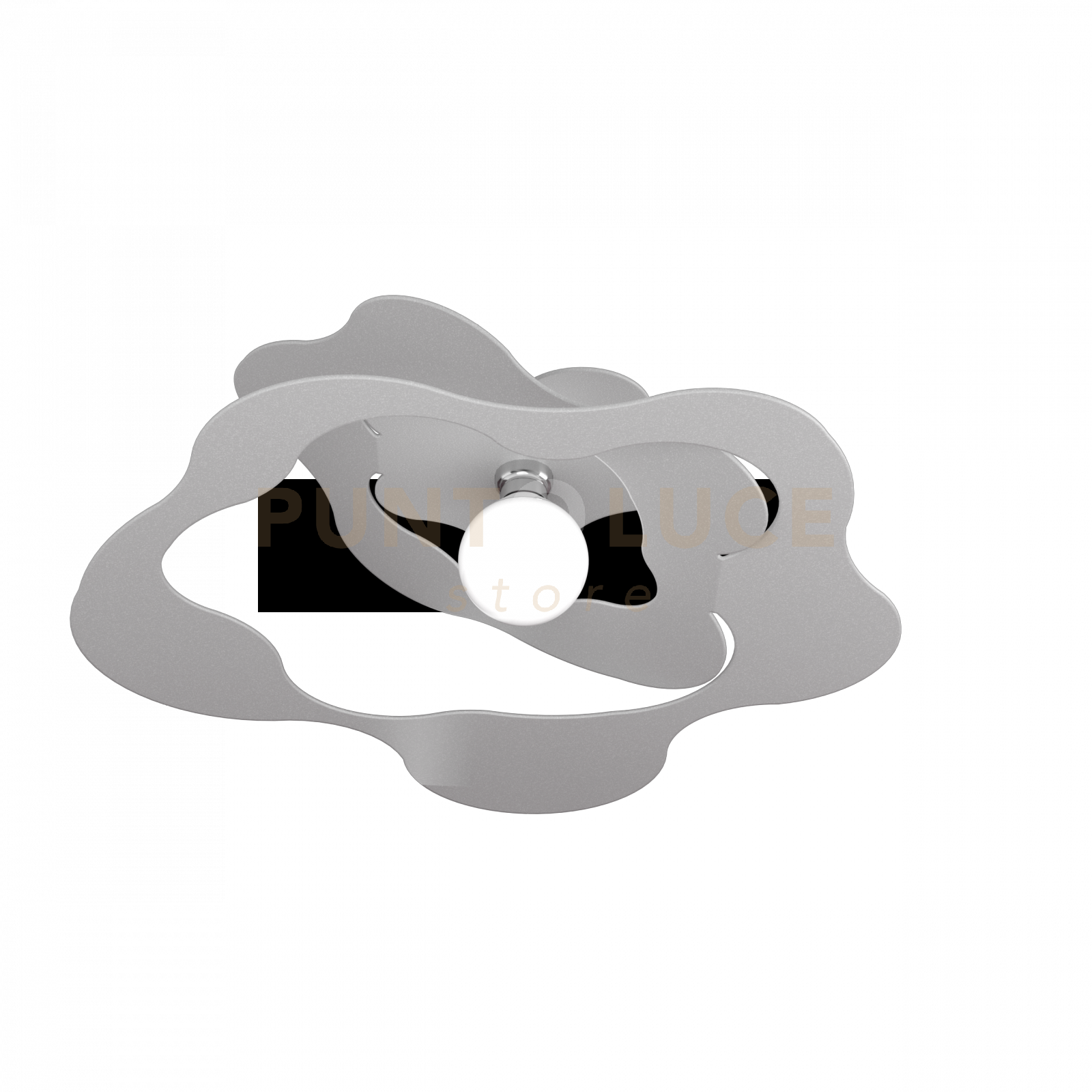 foto del prodotto top light plafoniera moderna ripples metallo grigio 1 luce e27 d.70cm