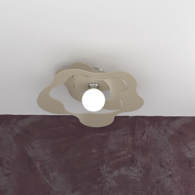 foto del prodotto top light plafoniera moderna ripples metallo sabbia 1 luce e27 d.50cm