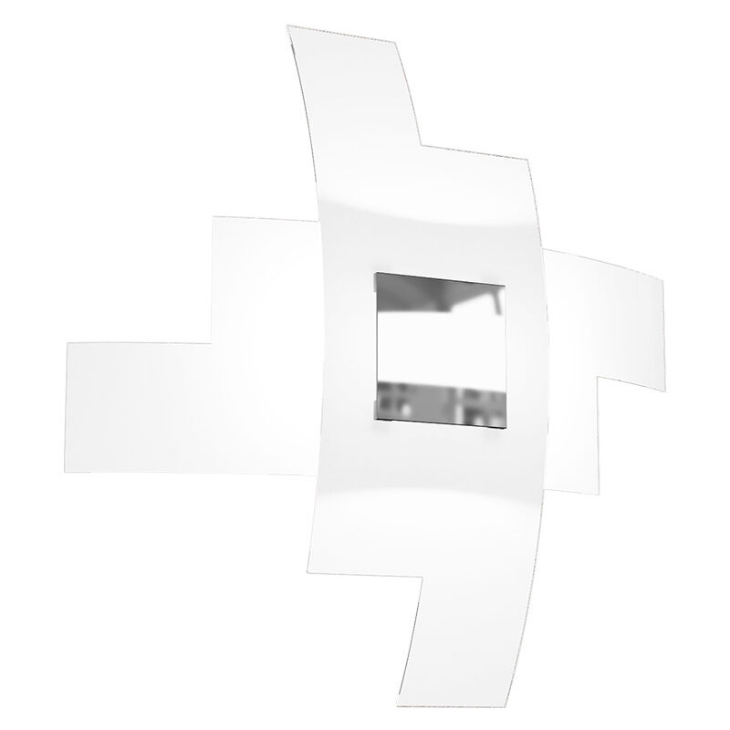foto del prodotto top light plafoniera moderna tetris color metallo cromo vetro bianco 4 luci e27 55cm