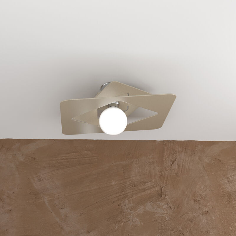 foto del prodotto top light plafoniera moderna wacky metallo sabbia 1 luce e27 45cm
