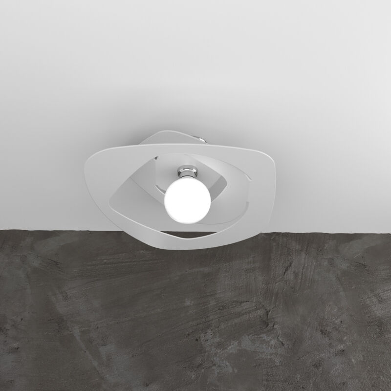 foto del prodotto top light plafoniera moderna warped metallo bianco 1 luce e27 d.50cm