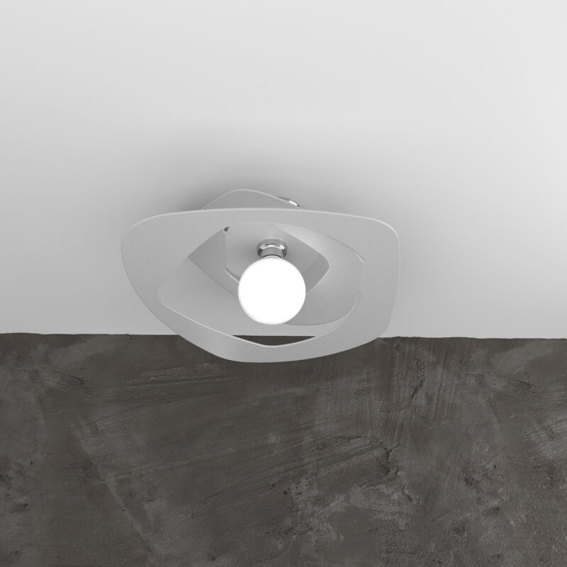 foto del prodotto top light plafoniera moderna warped metallo grigio 1 luce e27 d.50cm