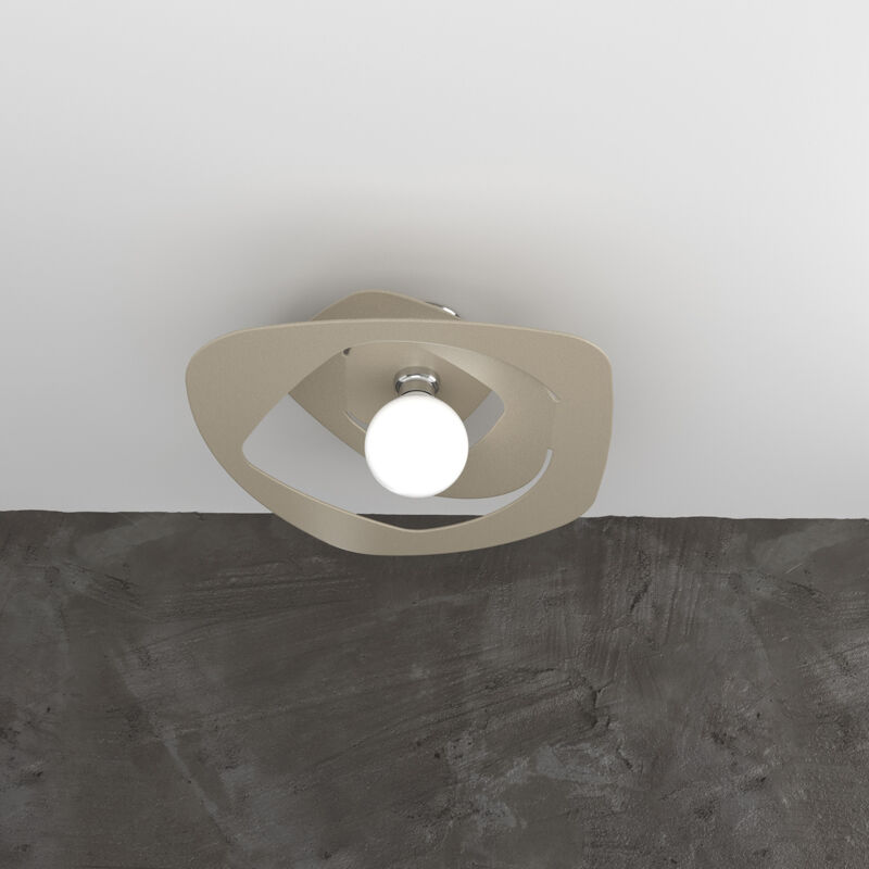foto del prodotto top light plafoniera moderna warped metallo sabbia 1 luce e27 d.50cm