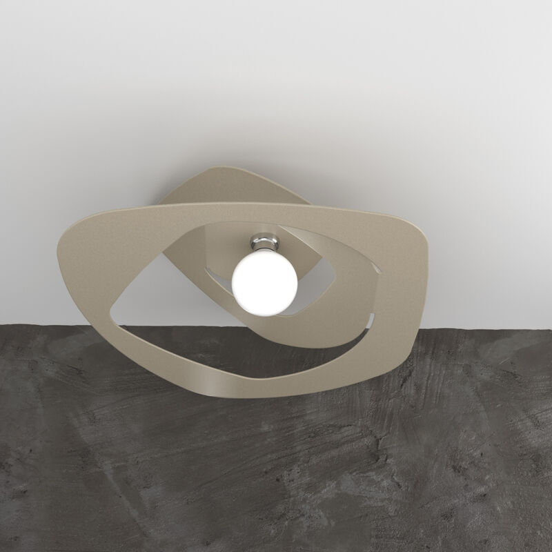 foto del prodotto top light plafoniera moderna warped metallo sabbia 1 luce e27 d.65cm